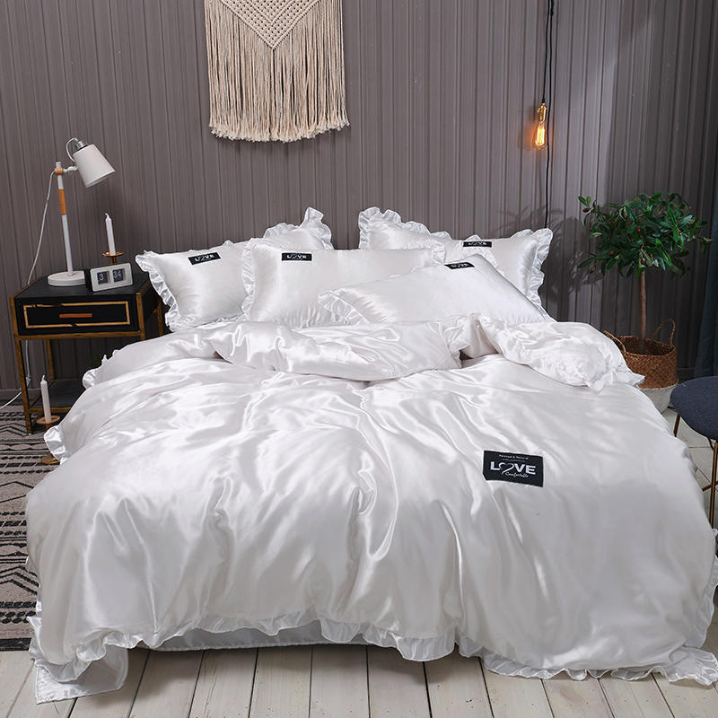 Drap de lit en soie lavée de couleur pure