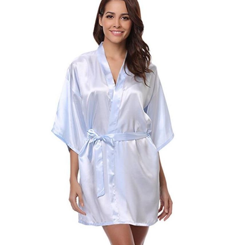 Peignoir kimono en soie pour femme