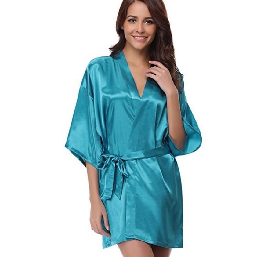 Peignoir kimono en soie pour femme