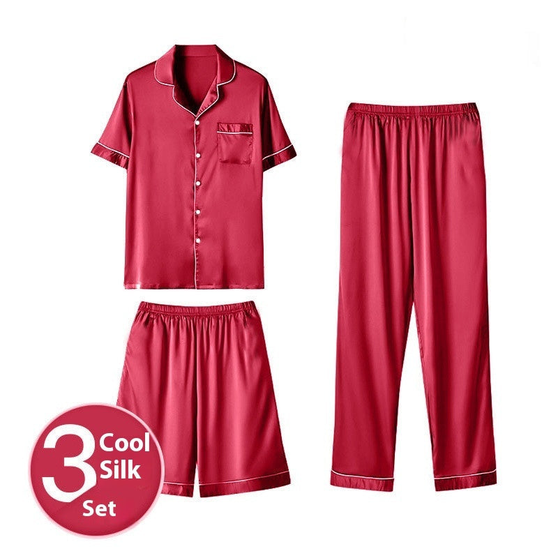 Costume trois pièces en soie pour homme
