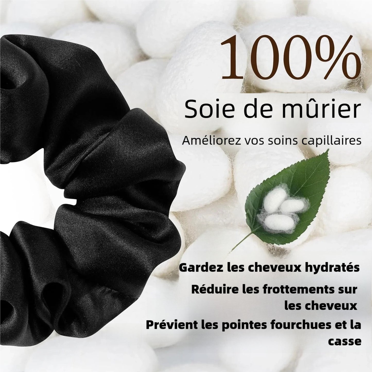 Chouchous en soie de mûrier 100% Pure, 22 momme