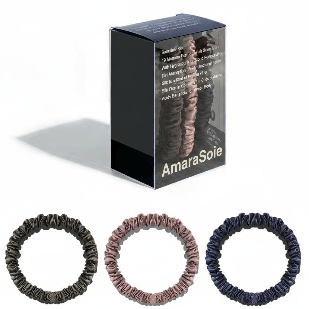 Lot de 3 chouchous en soie de mûrier 19 Momme