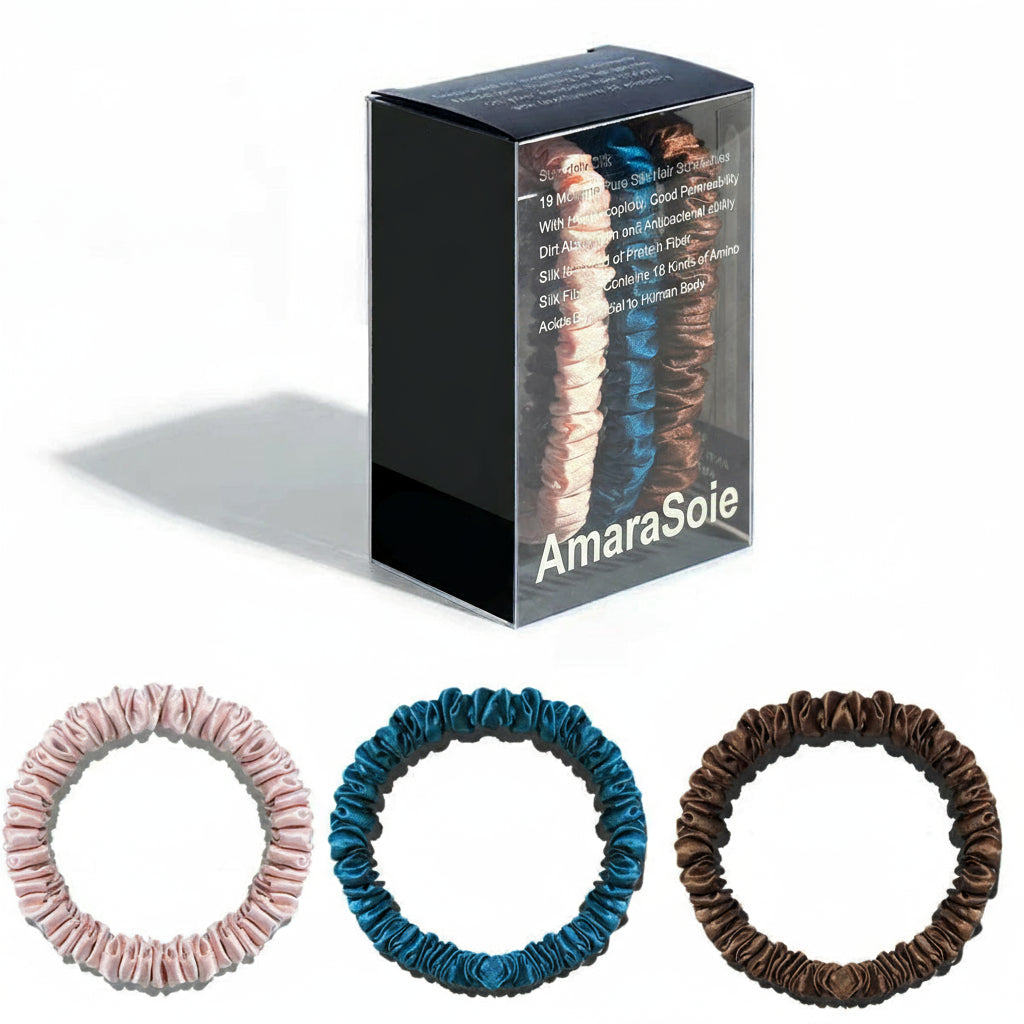 Lot de 3 chouchous en soie de mûrier 19 Momme