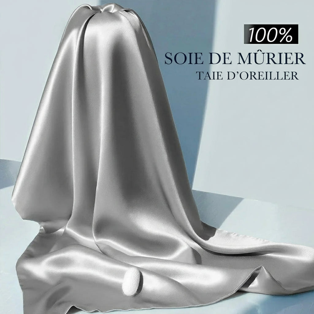 Taie d'oreiller 100 % soie de mûrier naturelle 16 momme