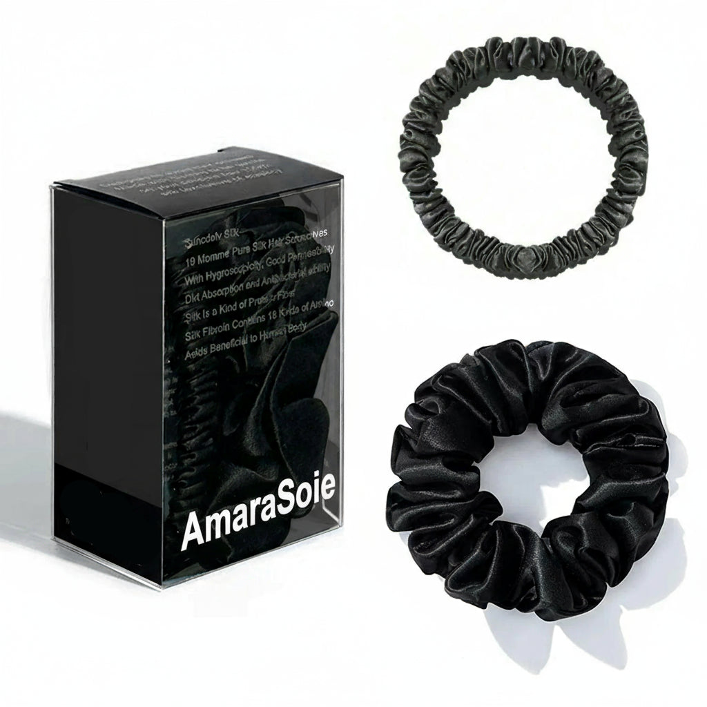 Lot de 2 chouchous 100 % soie de mûrier 22 momme