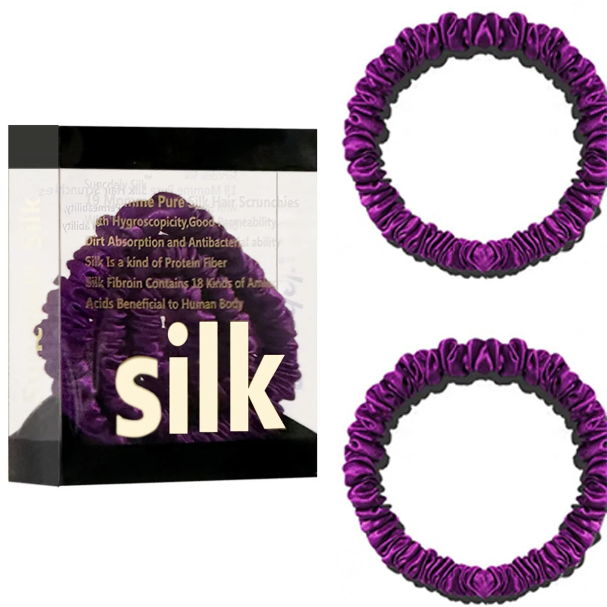 Lot de 2 chouchous en soie 19 Momme