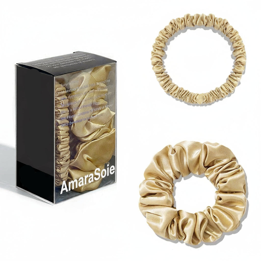 Lot de 2 chouchous 100 % soie de mûrier 22 momme