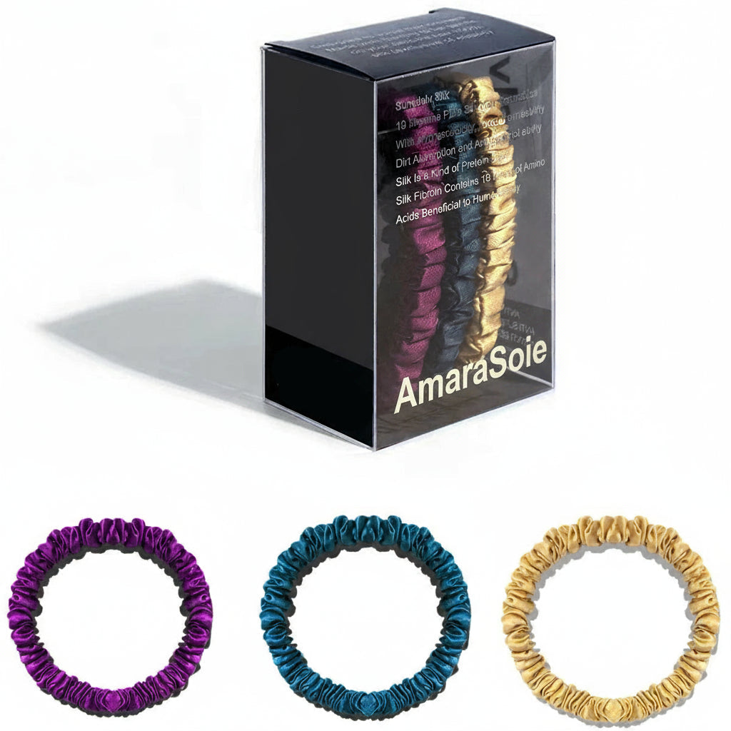 Lot de 3 chouchous en soie de mûrier 19 Momme