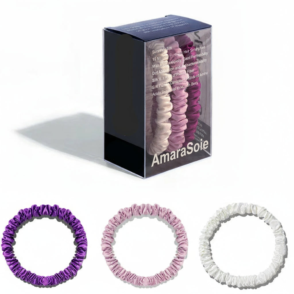Lot de 3 chouchous en soie de mûrier 19 Momme