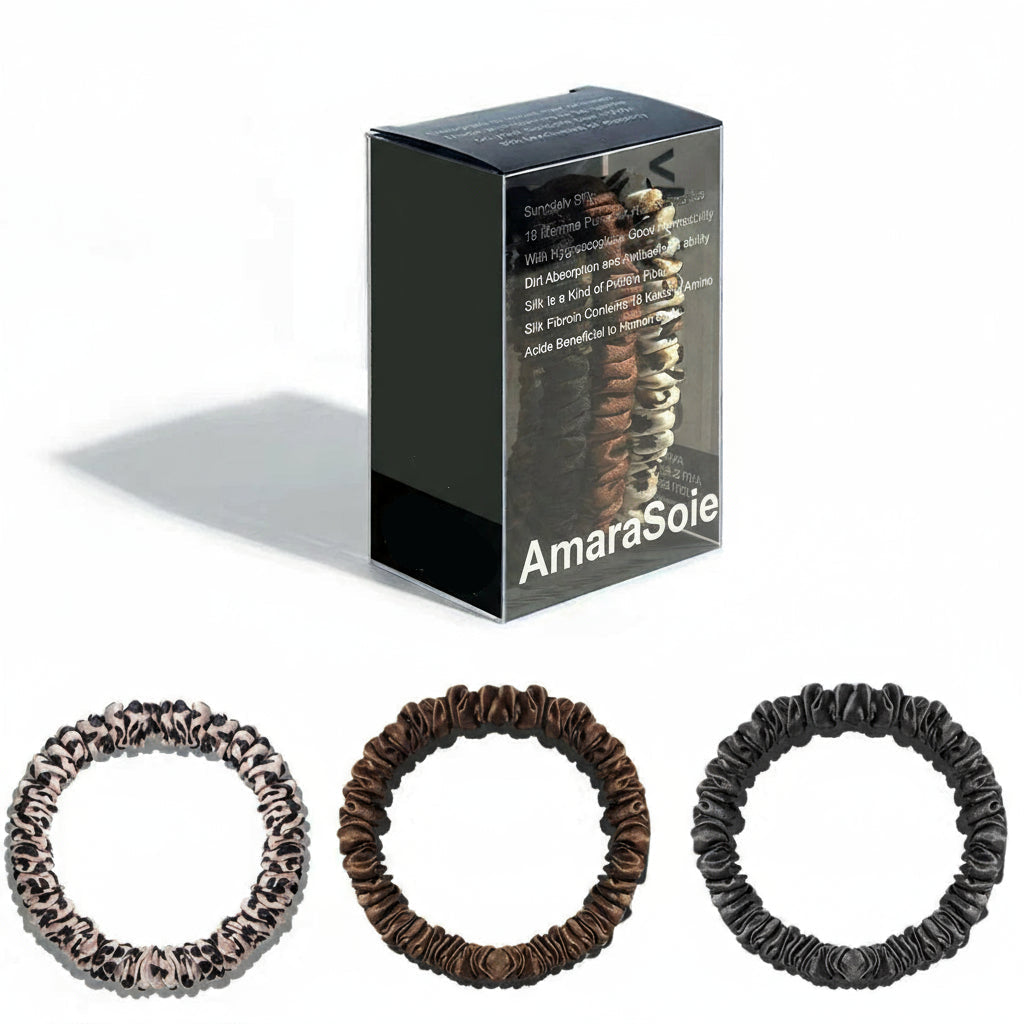 Lot de 3 chouchous en soie de mûrier 19 Momme