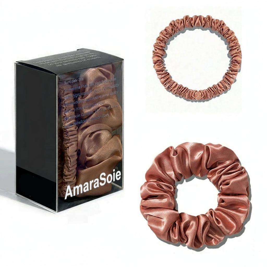Lot de 2 chouchous 100 % soie de mûrier 22 momme