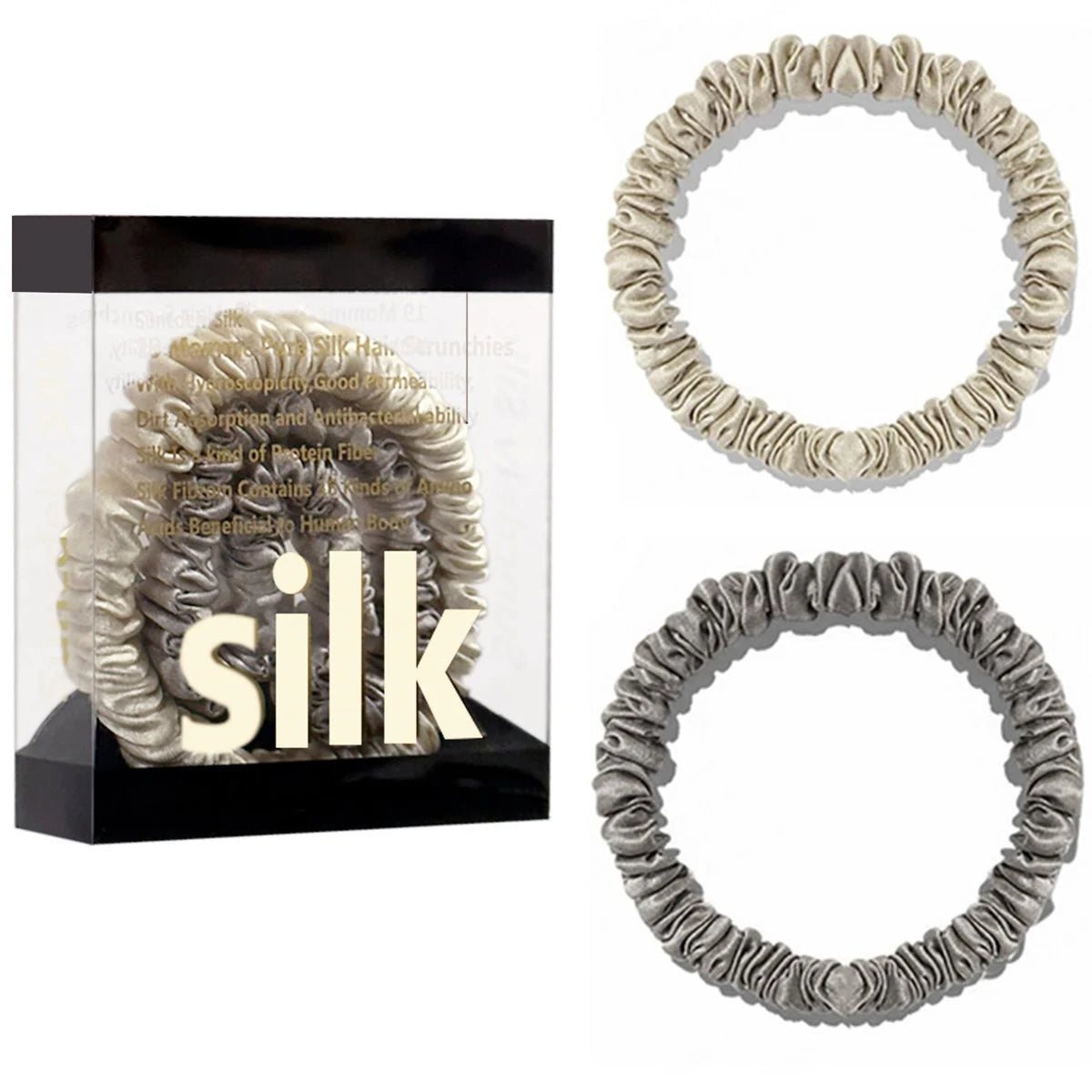 Lot de 2 chouchous en soie 19 Momme