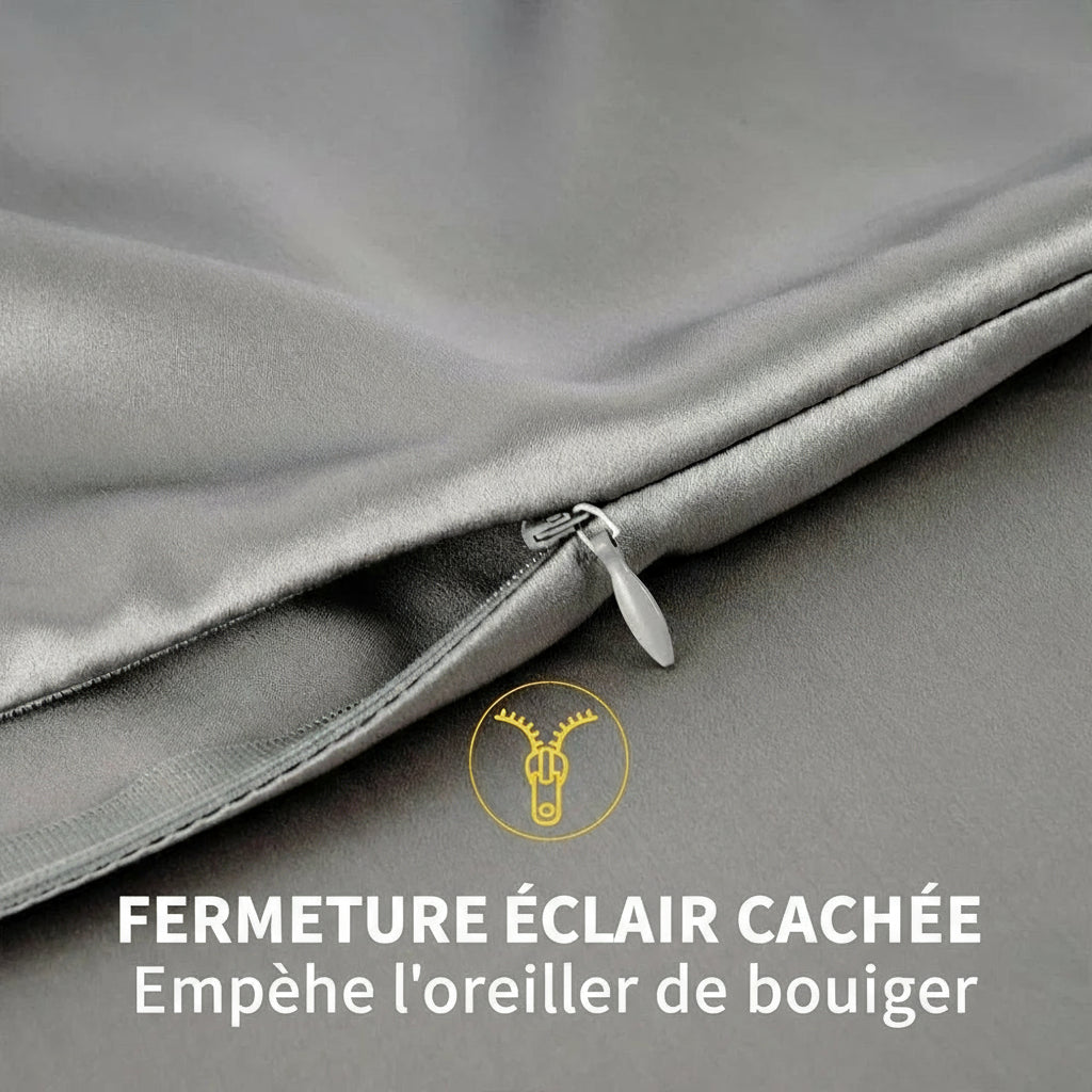 Taie d'oreiller 100 % soie de mûrier naturelle 16 momme