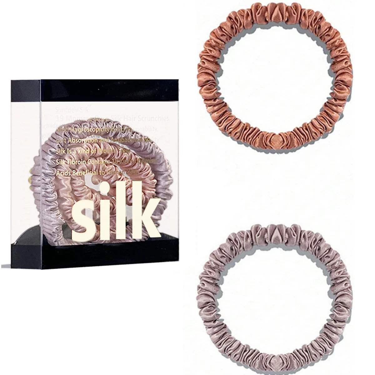 Lot de 2 chouchous en soie 19 Momme