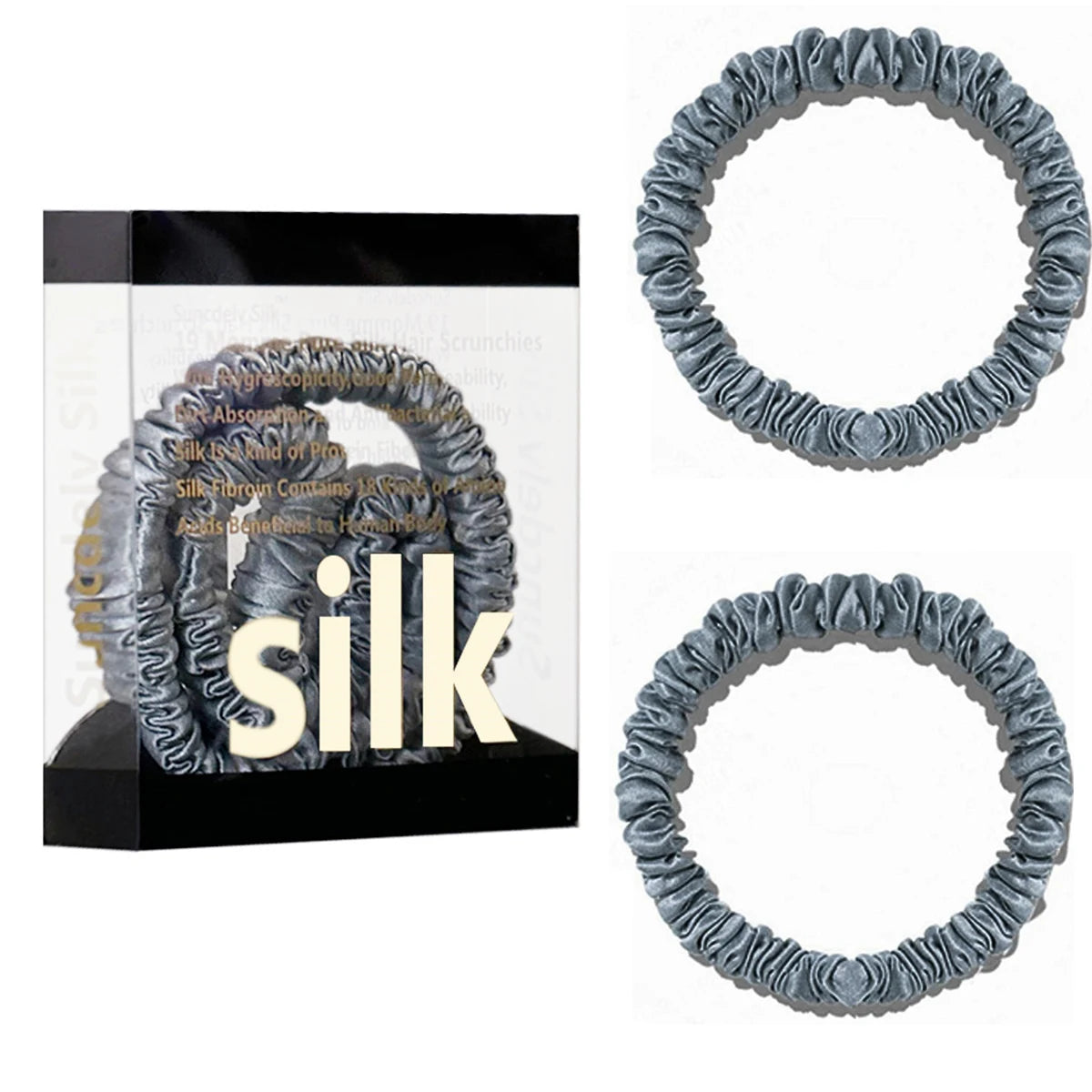 Lot de 2 chouchous en soie 19 Momme