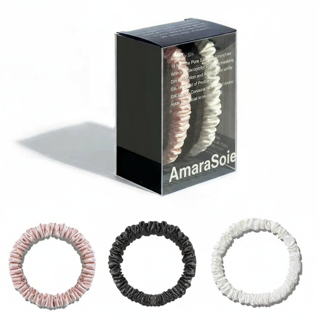 Lot de 3 chouchous en soie de mûrier 19 Momme
