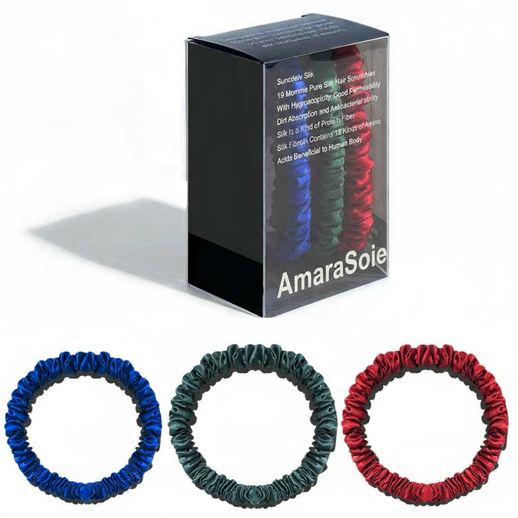 Lot de 3 chouchous en soie de mûrier 19 Momme