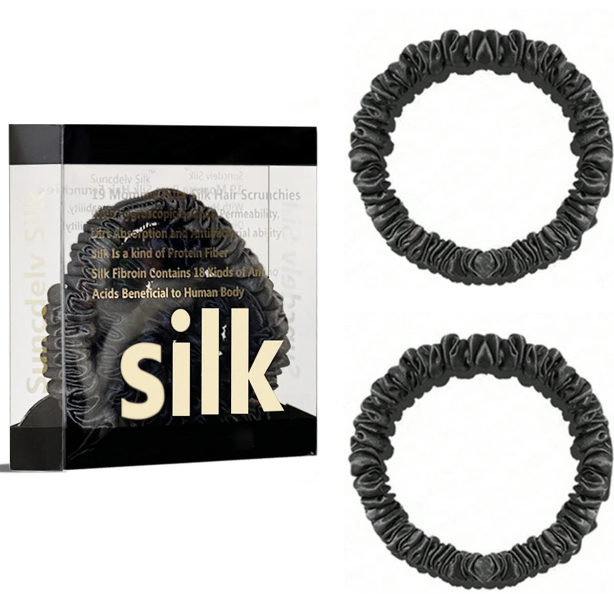 Lot de 2 chouchous en soie 19 Momme
