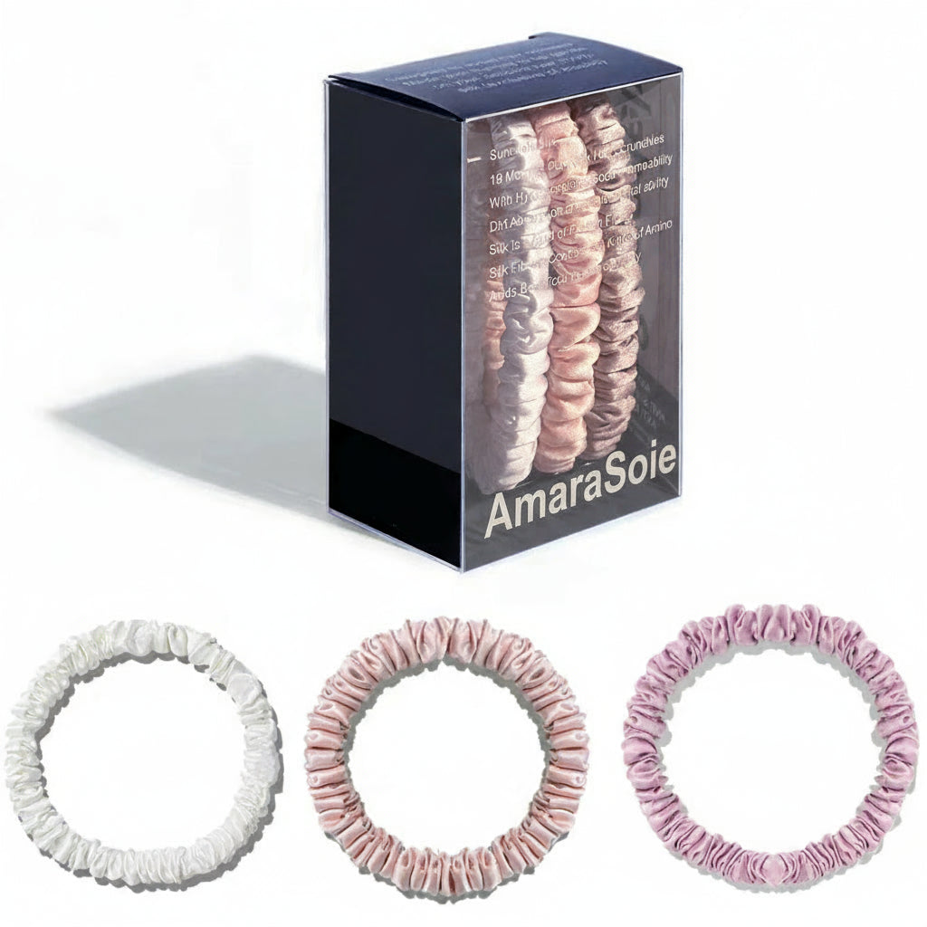 Lot de 3 chouchous en soie de mûrier 19 Momme