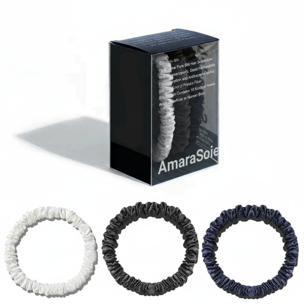Lot de 3 chouchous en soie de mûrier 19 Momme