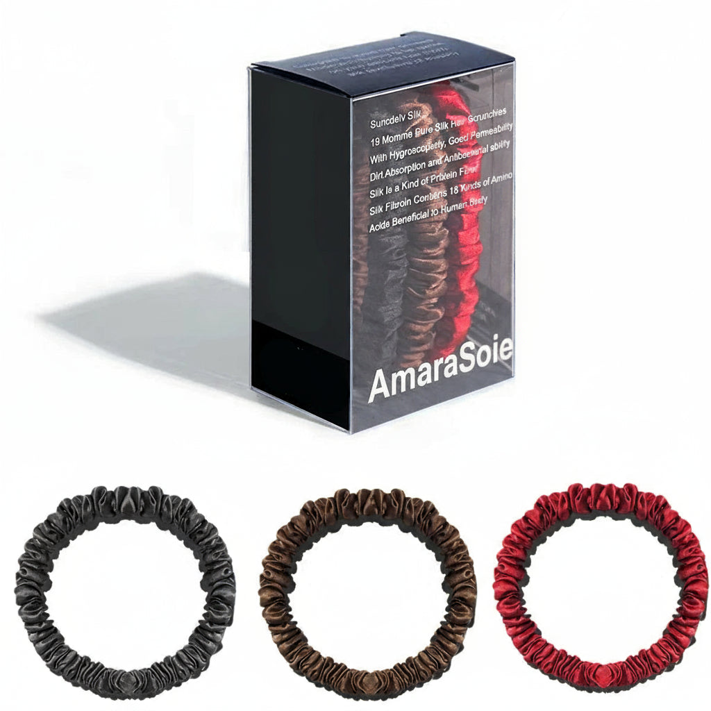 Lot de 3 chouchous en soie de mûrier 19 Momme