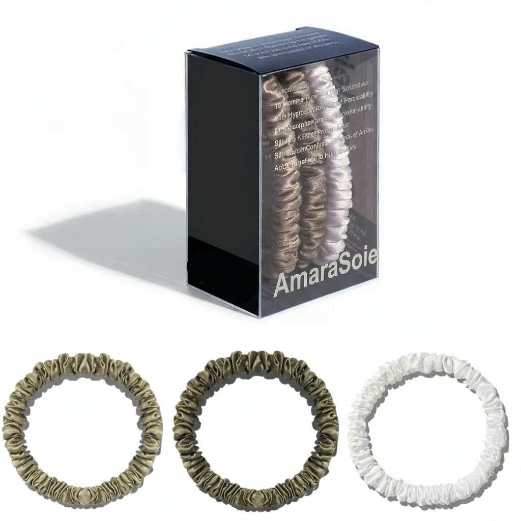 Lot de 3 chouchous en soie de mûrier 19 Momme