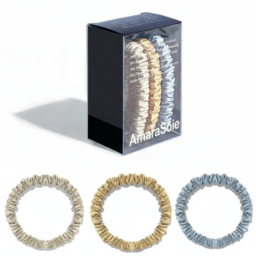 Lot de 3 chouchous en soie de mûrier 19 Momme