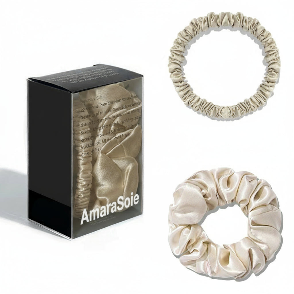 Lot de 2 chouchous 100 % soie de mûrier 22 momme