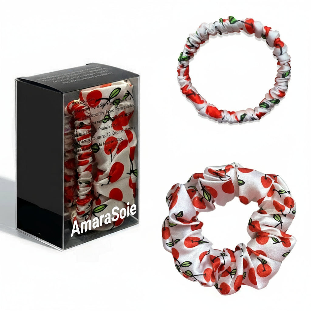 Lot de 2 chouchous 100 % soie de mûrier 22 momme