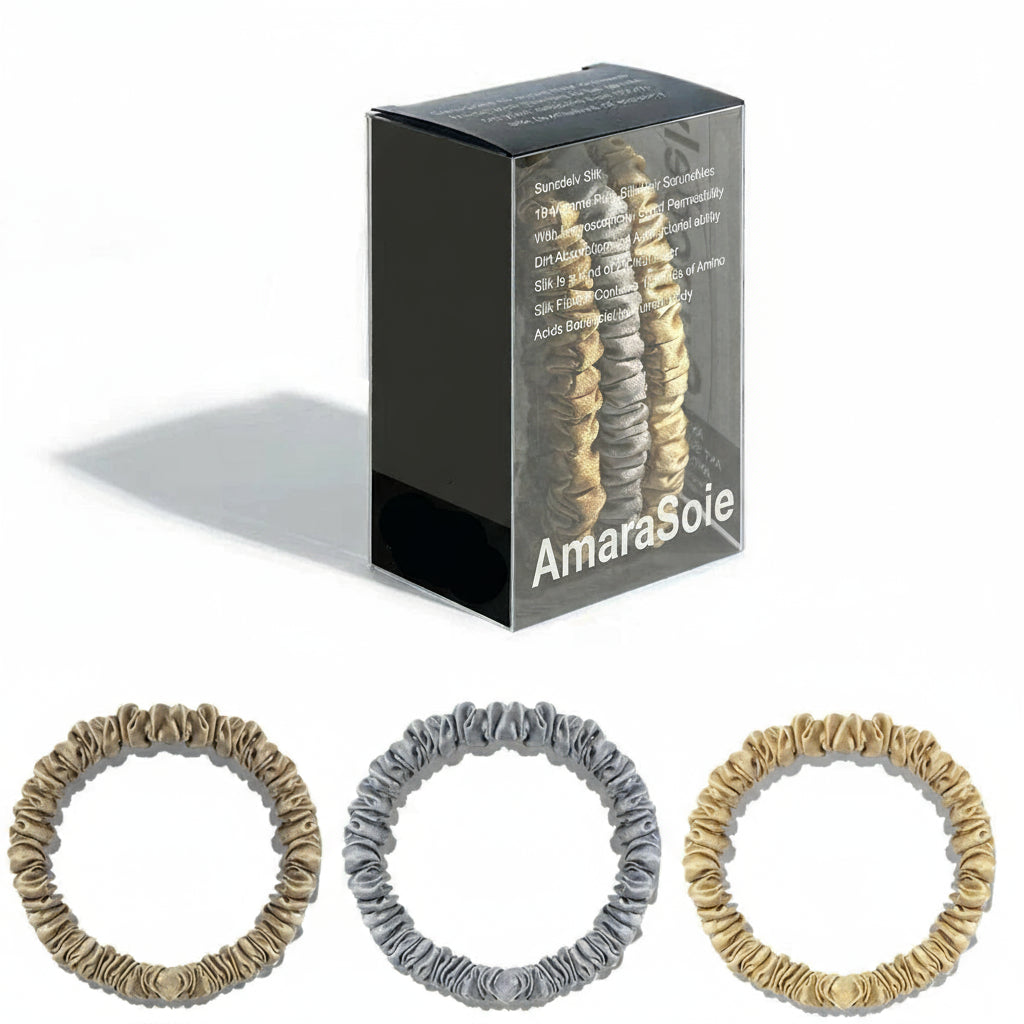 Lot de 3 chouchous en soie de mûrier 19 Momme