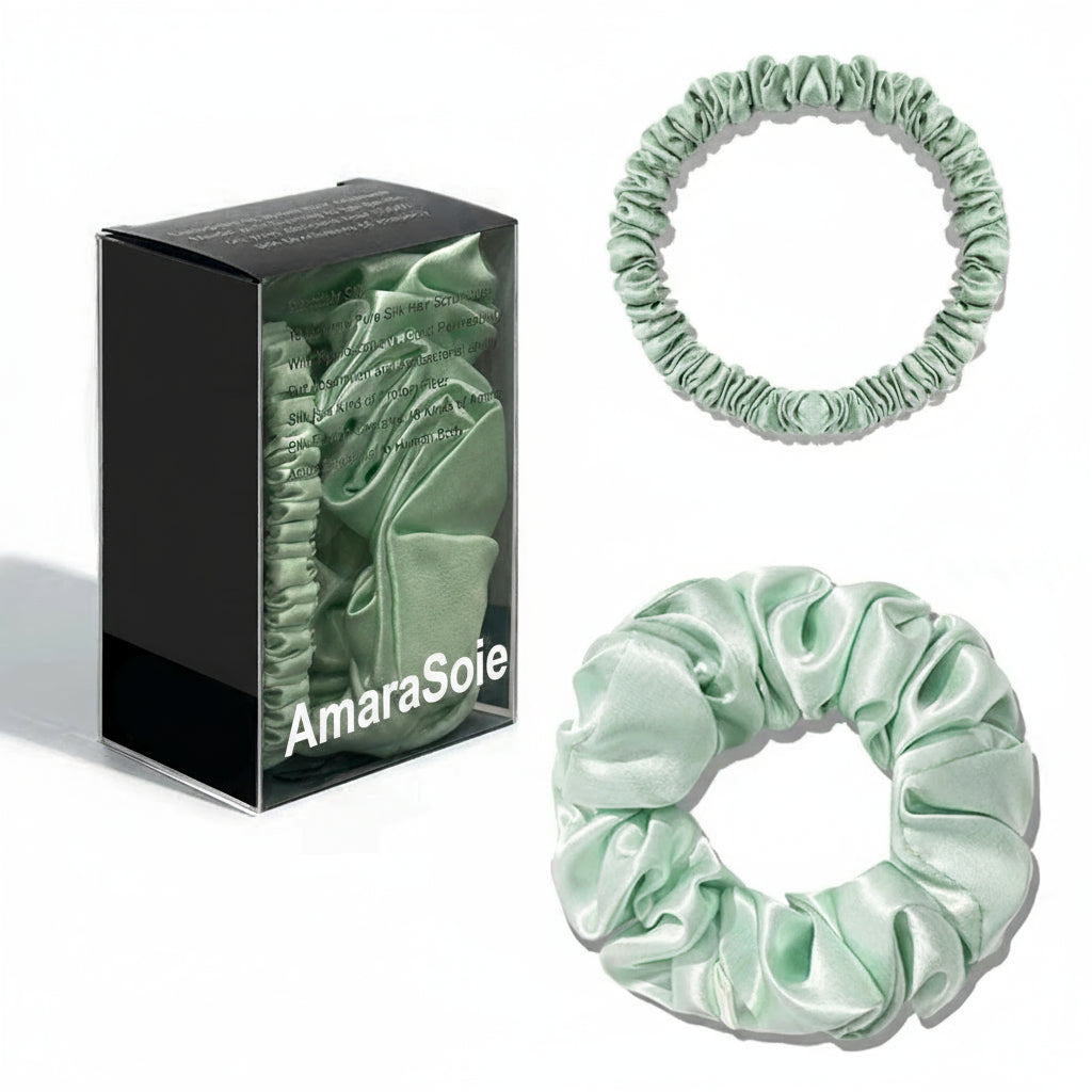 Lot de 2 chouchous 100 % soie de mûrier 22 momme