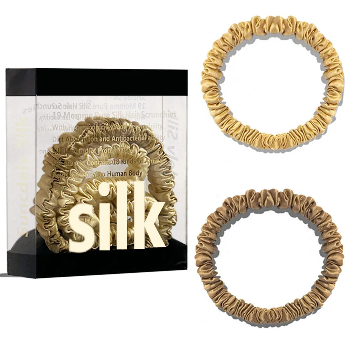 Lot de 2 chouchous en soie 19 Momme