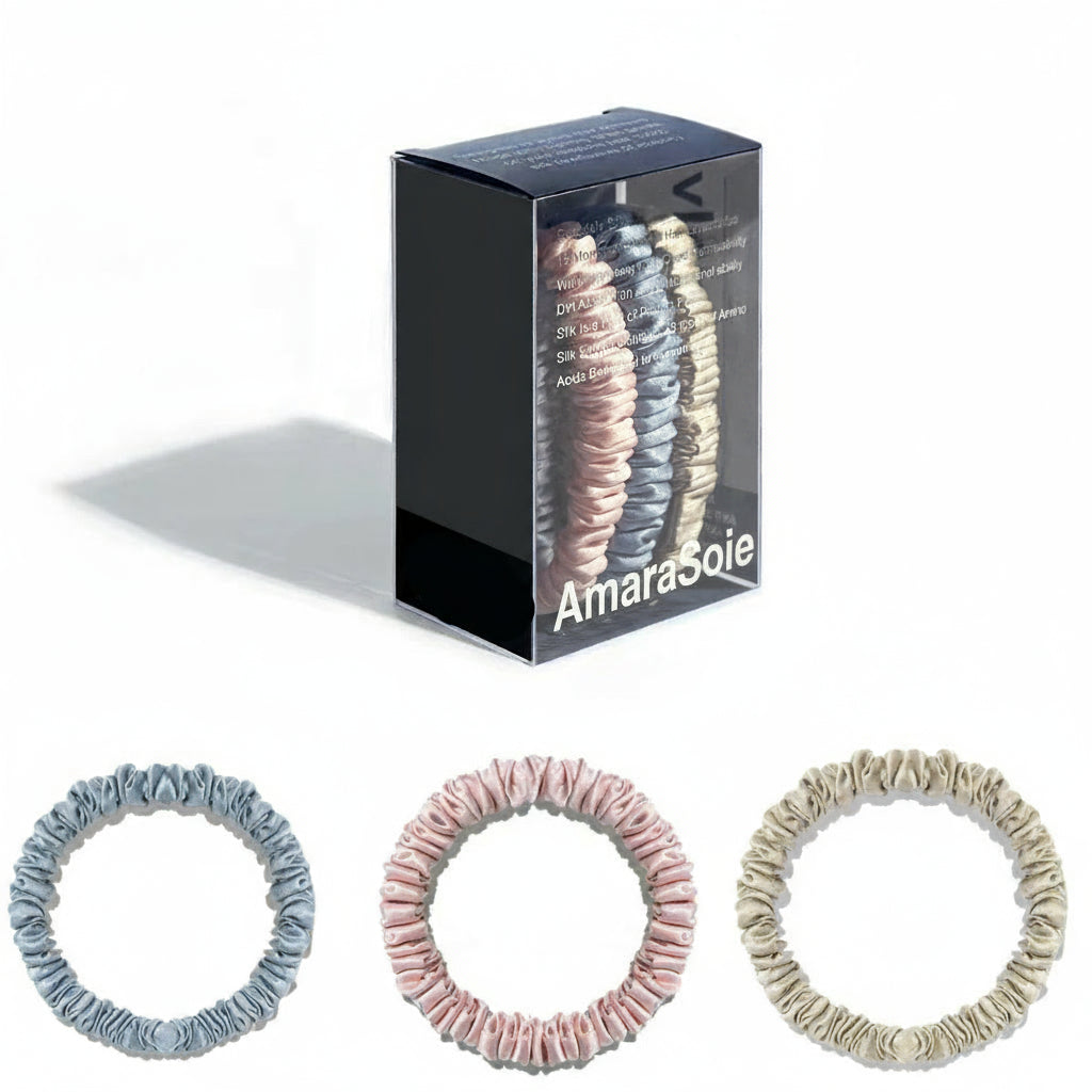 Lot de 3 chouchous en soie de mûrier 19 Momme
