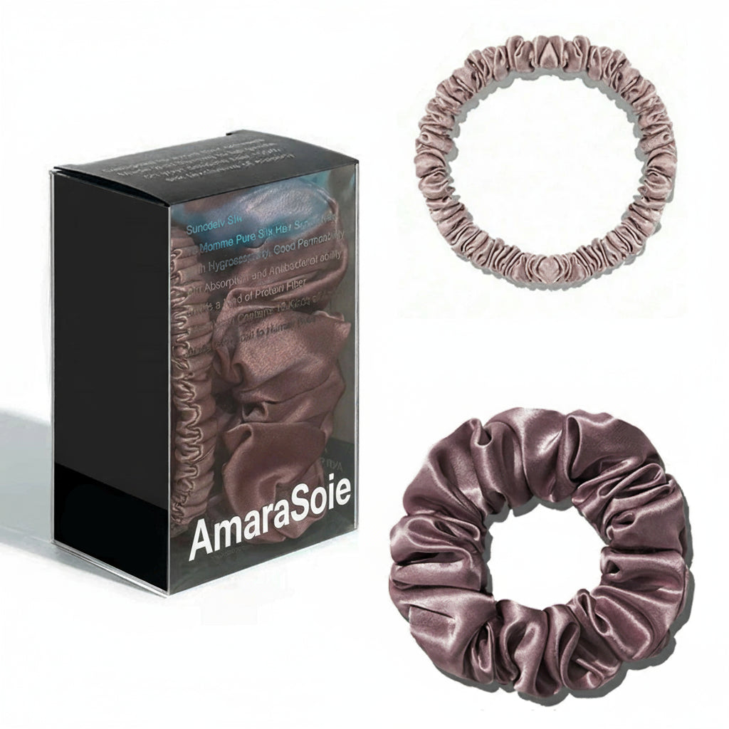 Lot de 2 chouchous 100 % soie de mûrier 22 momme