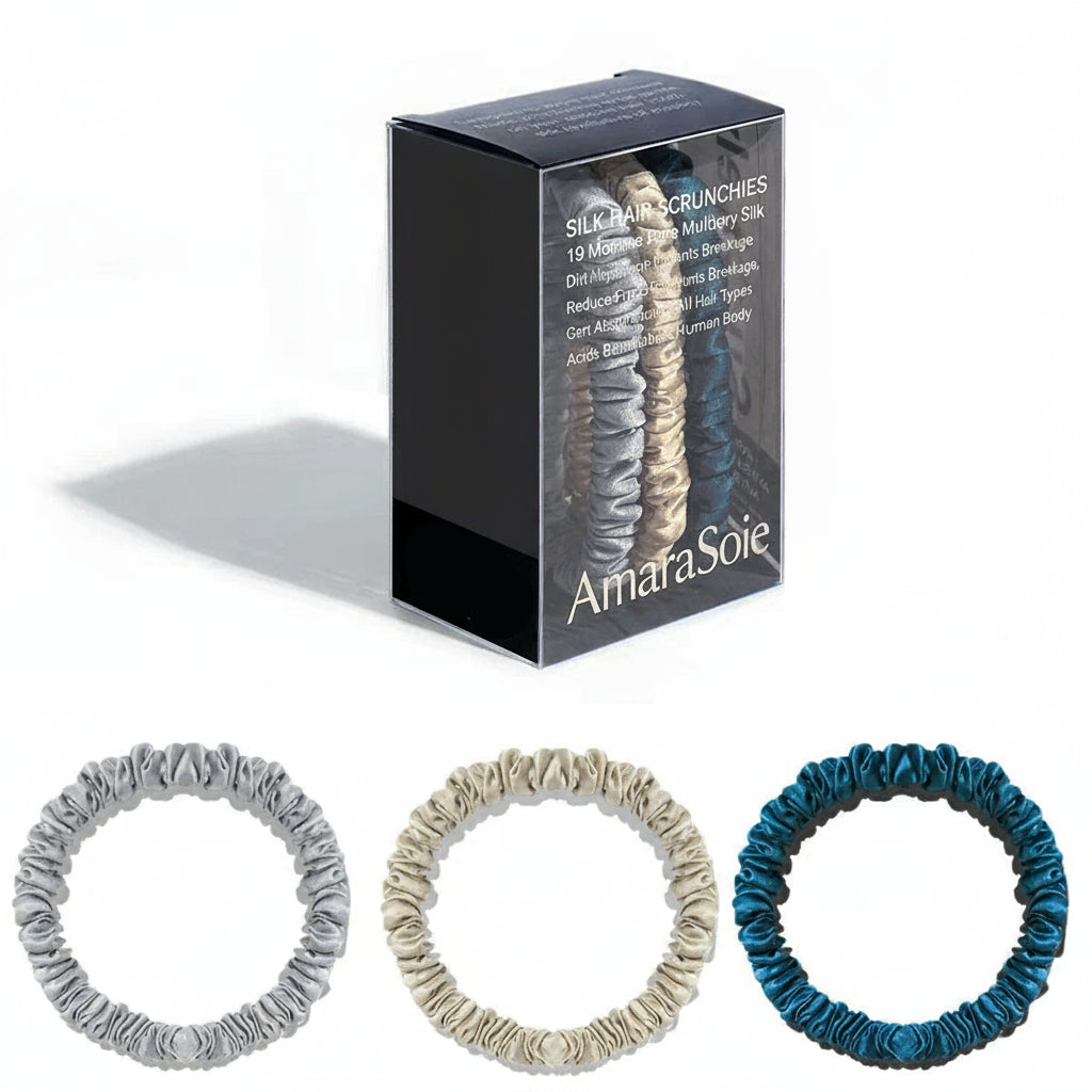 Lot de 3 chouchous en soie de mûrier 19 Momme