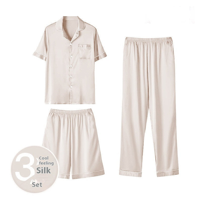 Costume trois pièces en soie pour homme