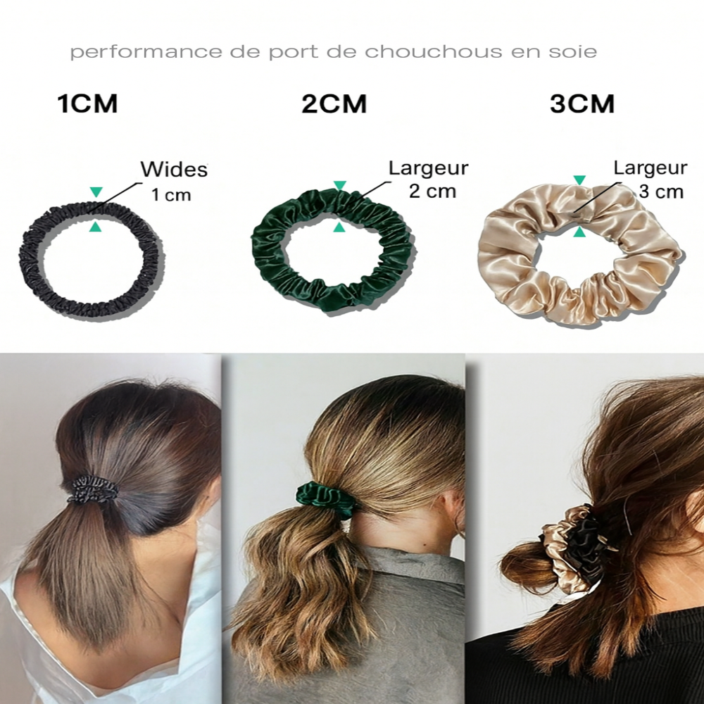 Lot de 2 chouchous en soie de mûrier 22 momme