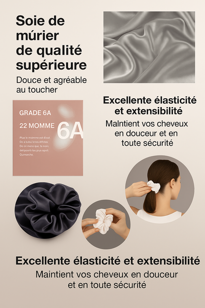 Lot de 2 chouchous en soie de mûrier 22 momme