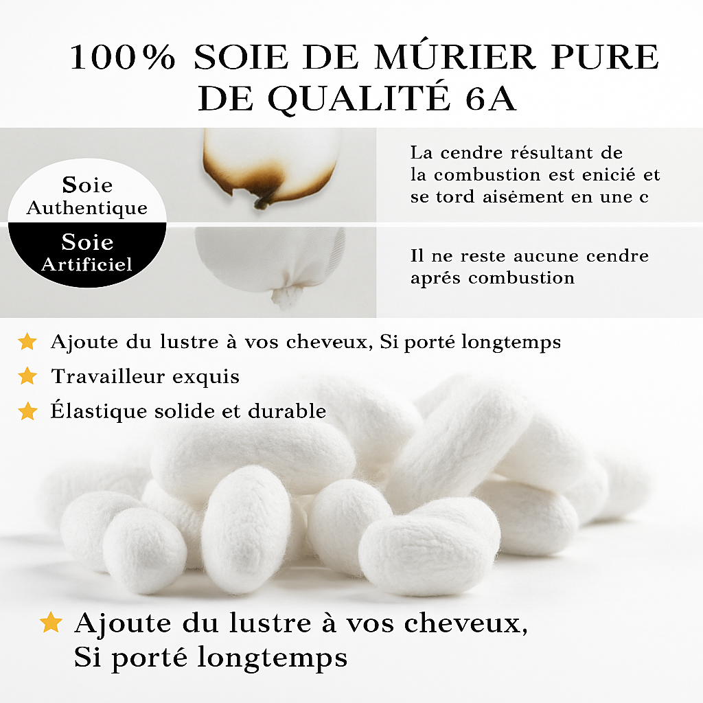 Lot de 3 chouchous en soie de mûrier 19 Momme