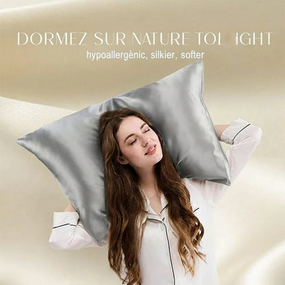 Taie d'oreiller 100 % soie de mûrier naturelle 16 momme